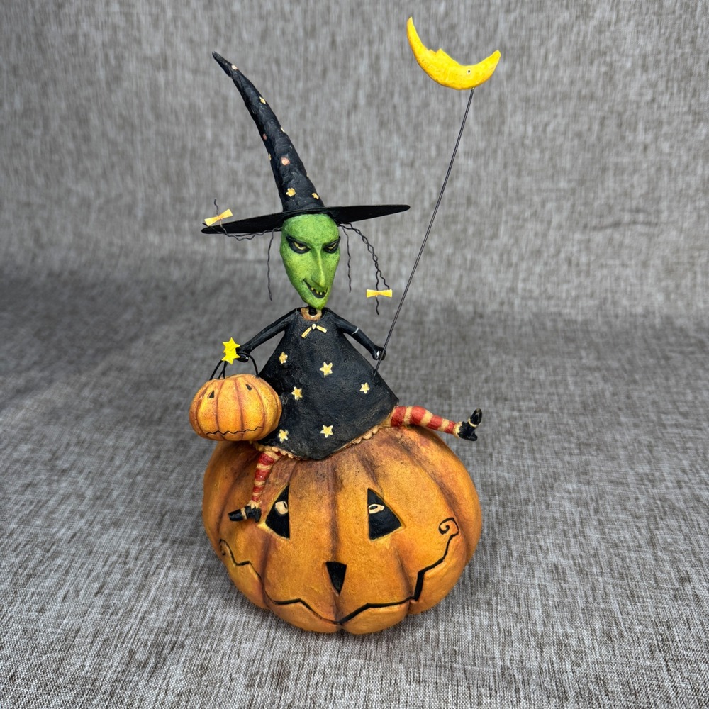 August Moon Dan DiPaolo Pumpkin Patch Trixie Witch Figurine Halloween Decor 2005